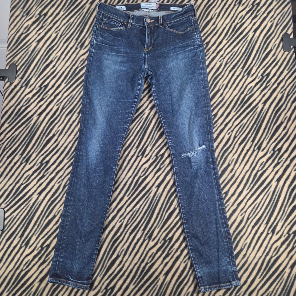 Lucky Brand Sofia Skinny Jeans White Oak Cone Selvedge Denim Made in USA 6/28